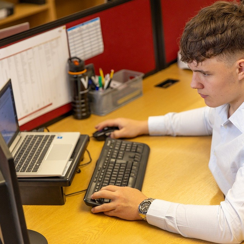 Hydmech UK employee creating a custom design for a hydraulic system